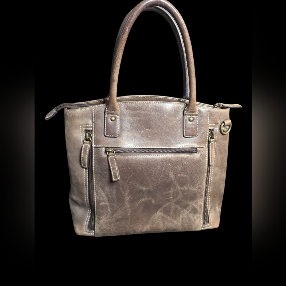 GTM Brown Leather Tote Bag